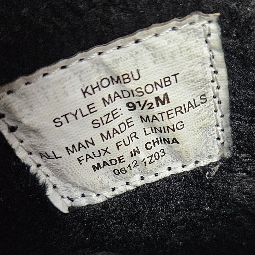Khombu Madison Black Faux Leather/Fur Lined Winter Heel Boot 9.5 - Picture 9 of 10